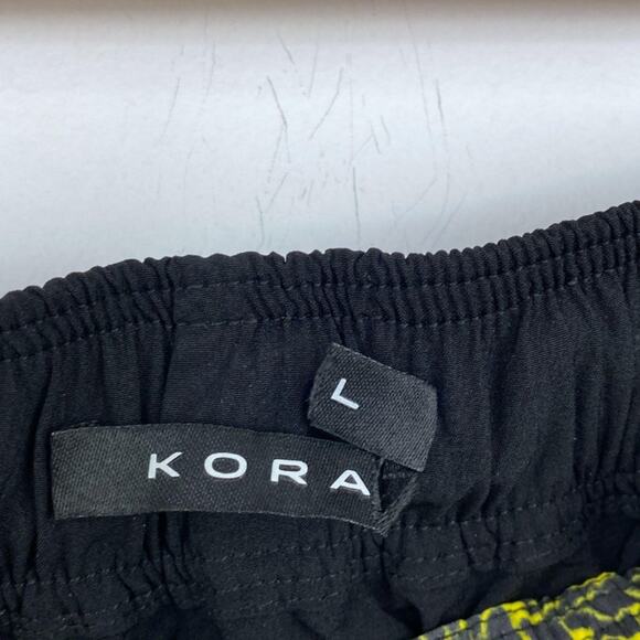 Koral Yellow Black Printed Spell Out Logo Shorts Men's Size Small S - Picture 4 of 6